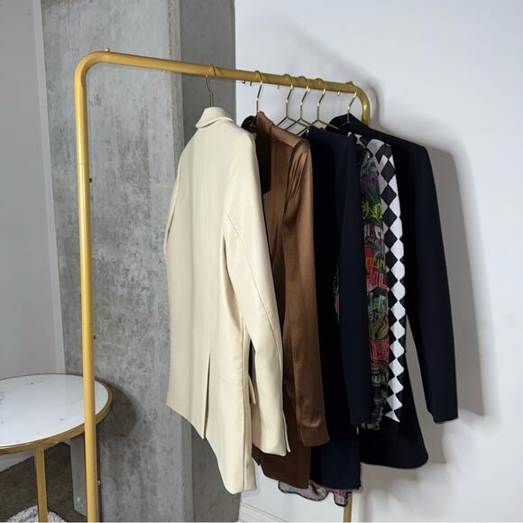 New Zara Beige Cream Oversized Faux Leather Boxy One Button Blazer - Picture 11 of 14